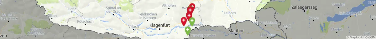 Kartenansicht für Apotheken-Notdienste in der Nähe von Sankt Andrä (Wolfsberg, Kärnten)